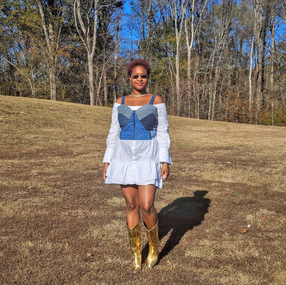 Patchwork Jean Corset